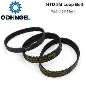 Planet Gates HTD 3M Closed Loop Belt Rubber Timing Belt Various Transmission for CO2 Laser Engraving Cutting Machine / 3D Printer