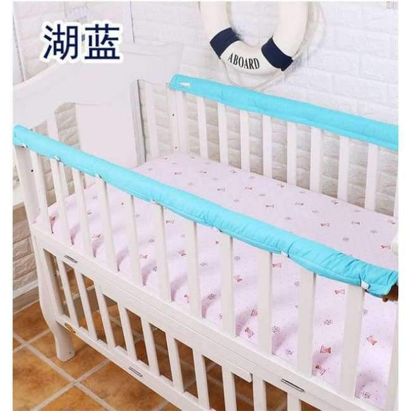 Planet Gates hu lan 1 Pair 100% Cotton Baby Crib Bed Set Guardrails' Protector Crashproof Crib Bumper Strip For Newborn Baby Bedding Protection Set
