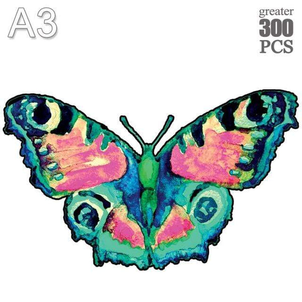 Planet Gates HUDIE-31-A3 Dinosaur Wooden Jigsaw Puzzle Toy Wooden Puzzles For Adults Kids Christmas Gifts Educational Games Toys Butterfly Wooden Puzzle