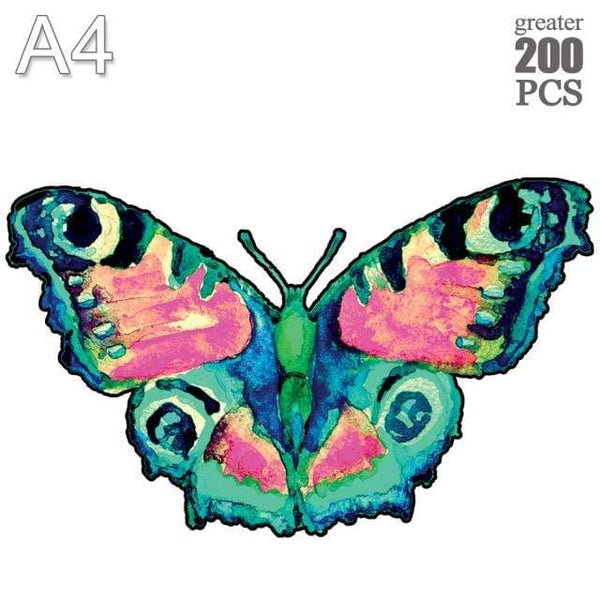 Planet Gates HUDIE-31-A4 Dinosaur Wooden Jigsaw Puzzle Toy Wooden Puzzles For Adults Kids Christmas Gifts Educational Games Toys Butterfly Wooden Puzzle