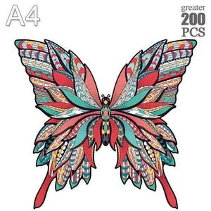 Planet Gates HUDIE-32-A4 Dinosaur Wooden Jigsaw Puzzle Toy Wooden Puzzles For Adults Kids Christmas Gifts Educational Games Toys Butterfly Wooden Puzzle