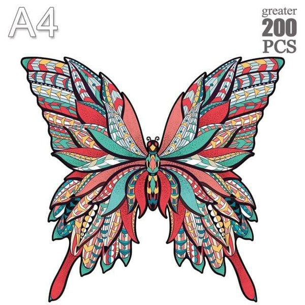 Planet Gates HUDIE-32-A4 Dinosaur Wooden Jigsaw Puzzle Toy Wooden Puzzles For Adults Kids Christmas Gifts Educational Games Toys Butterfly Wooden Puzzle