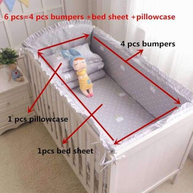 Planet Gates daxiangyutuzi 6pcs/set Blue Universe Design Crib Bedding Set Cotton Toddler Baby Bed Linens Include Baby Cot Bumpers Bed Sheet Pillowcase