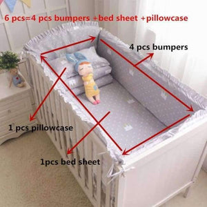 Planet Gates huihuangguan 6pcs/set Blue Universe Design Crib Bedding Set Cotton Toddler Baby Bed Linens Include Baby Cot Bumpers Bed Sheet Pillowcase