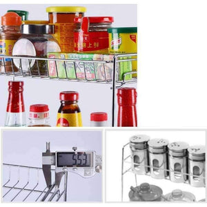 Planet Gates Huiyi Home Double Layers Spice Rack Metal Kitchen Organizer Seasoning Jar Storage Shelf For Spices Supplies Accessories EGN112