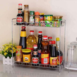 Planet Gates Huiyi Home Double Layers Spice Rack Metal Kitchen Organizer Seasoning Jar Storage Shelf For Spices Supplies Accessories EGN112