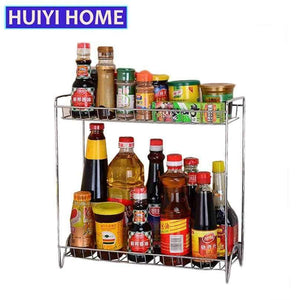 Planet Gates Huiyi Home Double Layers Spice Rack Metal Kitchen Organizer Seasoning Jar Storage Shelf For Spices Supplies Accessories EGN112