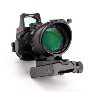 Planet Gates Hunting 4X32 Real Fiber Optics Chevron BDC Reticle Red Green Illuminated Riflescope for Rifle .223 .308 Caliber