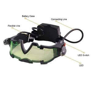 Planet Gates Hunting Night Vision Goggles Green LED Lights Ergonomic Goggles Night Vision Device Adjustable Elastic Band Children