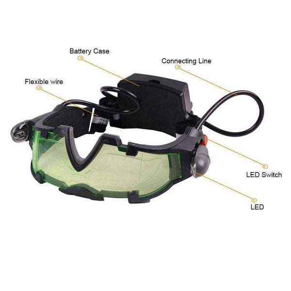 Planet Gates Hunting Night Vision Goggles Green LED Lights Ergonomic Goggles Night Vision Device Adjustable Elastic Band Children