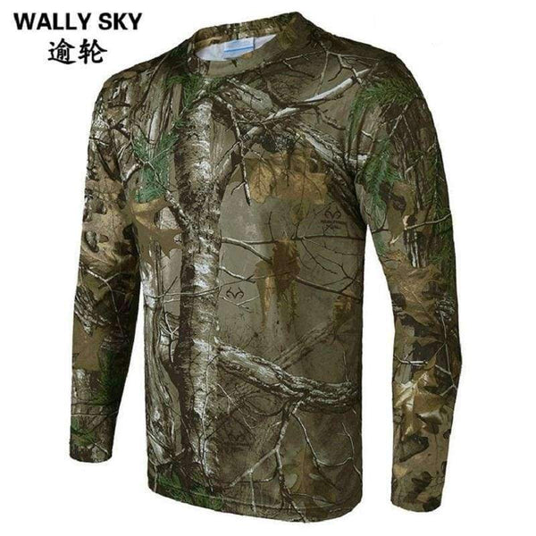 Planet Gates Hunting T-shirt Quick Dry Breathable Long Sleeve Camouflage Shirt Man Hiking T-shirt Tactical Military Ghillie Clothing Tops