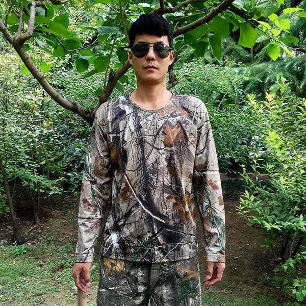 Planet Gates Hunting T-shirt Quick Dry Breathable Long Sleeve Camouflage Shirt Man Hiking T-shirt Tactical Military Ghillie Clothing Tops