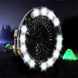 Planet Gates HUSUYUHU SISI 2018 New design 2in1 18 LED Flexible Tent Camping Light Portable Super Bright Light with Ceiling Fan