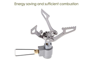 Planet Gates HWLZ0007B-QPPJ0009B Ultra-light Camping Gas Stoves Titanium Alloy Outdoor Cooker Stove Gas Stove Miniature Portable Picnic with Free Gift