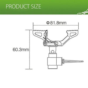Planet Gates HWLZ0007B-QPPJ0009B Ultra-light Camping Gas Stoves Titanium Alloy Outdoor Cooker Stove Gas Stove Miniature Portable Picnic with Free Gift