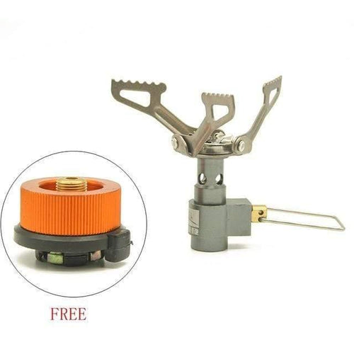 Planet Gates HWLZ0007B-QPPJ0009B Ultra-light Camping Gas Stoves Titanium Alloy Outdoor Cooker Stove Gas Stove Miniature Portable Picnic with Free Gift