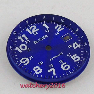 Planet Gates I 33mm Bliger Dial Date window Luminous marks fit 2824 2836 Miyota 8215 8205 821A movement men's Watch