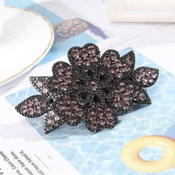 Crystal Flower Barrettes Hair Clips For Women Vintage Rhinestone Hairpins Head Wear Girls Hair Accessories Jewelry Clips
