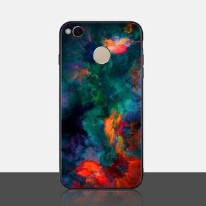 TOMKAS Agate Marble Case for Xiaomi Redmi 4X Note 5 Soft Edge PC+Glass Back Cover Phone Case for Xiaomi Redmi Note 5 Global Pro - Planet Gates