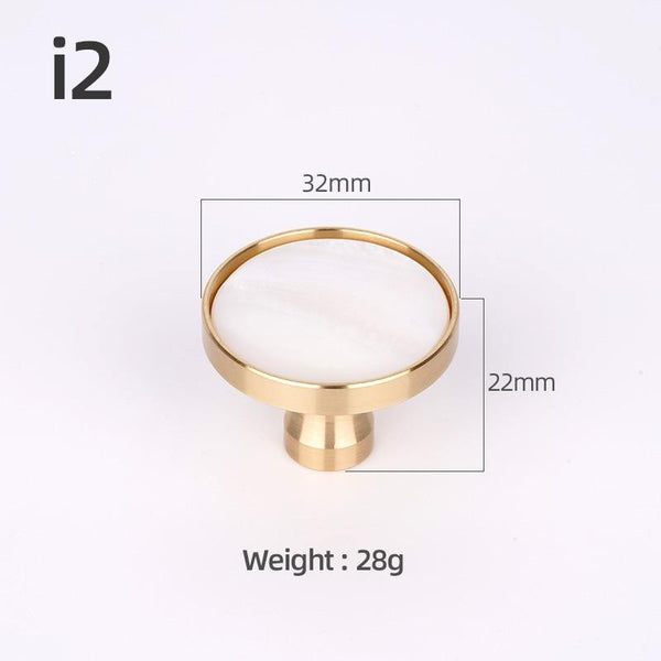 Brass Furniture Handles Elegant Door Knobs and Handles for Cabinet Kitchen Cupboard Drawer Pulls Wall Hanging Hooks Shell Resin