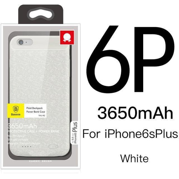 Planet Gates i6P 3650 white / China Baseus Battery Case For iPhone 7 6 6s Plus Charger Case 2500mAh 3650mAh Battery Charging Case Cover For iPhone Power Bank Case