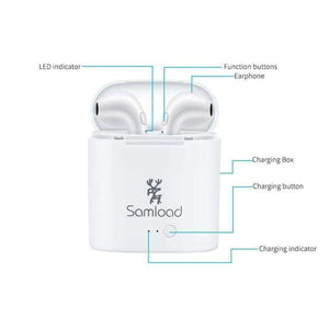 Planet Gates I7CBX-2Earphone-WW Bluetooth Headset Earphones Headphones I7 Air True Wireless Pods Earbuds  For Apple iPhone 6 7 8 Xiaomi Charging BoX