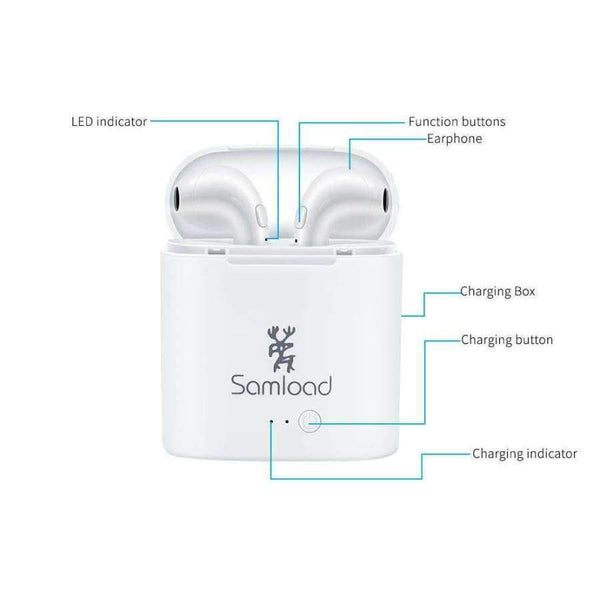 Planet Gates I7CBX-2Earphone-WW Bluetooth Headset Earphones Headphones I7 Air True Wireless Pods Earbuds  For Apple iPhone 6 7 8 Xiaomi Charging BoX