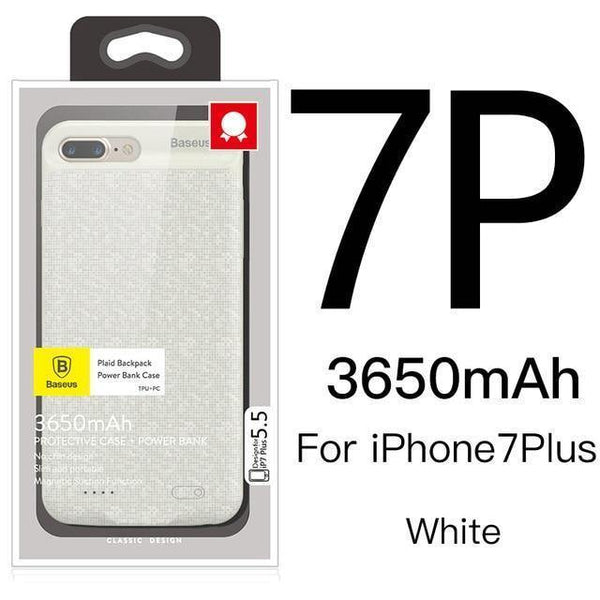 Planet Gates i7P 3650 white / China Baseus Battery Case For iPhone 7 6 6s Plus Charger Case 2500mAh 3650mAh Battery Charging Case Cover For iPhone Power Bank Case