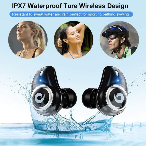 Planet Gates i7Plus-White Bluetooth 5.0 Earphone True Wireless EarBuds IPX7 Waterproof Stereo Headset 2000mAh Power Bank Phone Charge For iPhone 6s 7 Sony