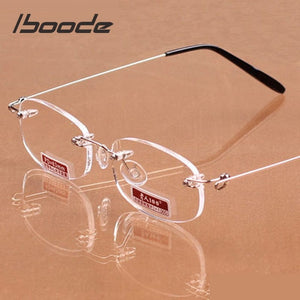 Planet Gates iboode Unisex Reading Glasses Brand Rimless Presbyopia Eyeglasses for Women Men Resin Clear Lens Reading Eye Glasses +1.0~4.0