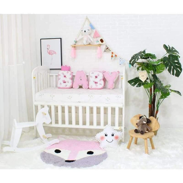 Planet Gates Ice Cream 3Pcs Baby Bedding Set Cotton Soft Breathable Crib Kit Include Duvet Cover Pillowcase Bed Sheet No Filler Custom Made Letter Bumper