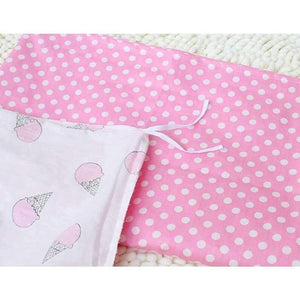 Planet Gates Ice Cream 3Pcs Baby Bedding Set Cotton Soft Breathable Crib Kit Include Duvet Cover Pillowcase Bed Sheet No Filler Custom Made Letter Bumper