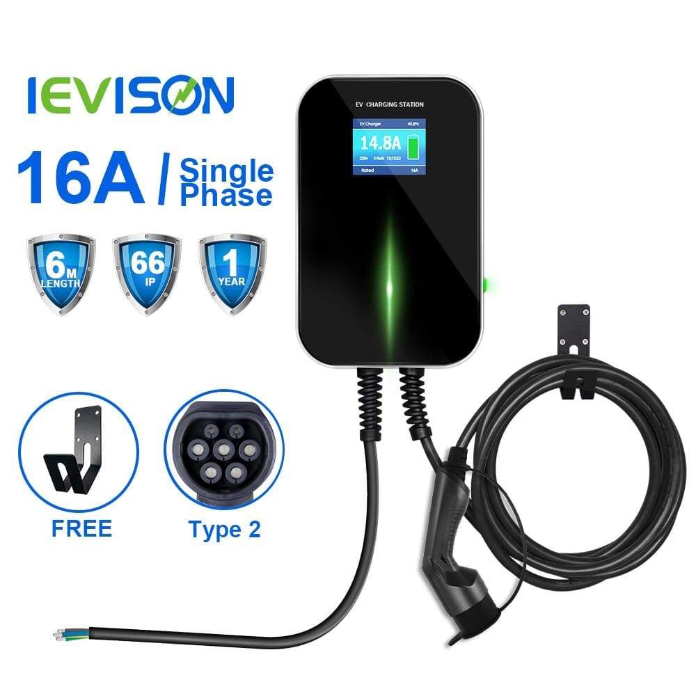 Planet Gates IEVISON 16A 1Phase 3.6KW EV Charger EVSE Wallbox Electric Vehicle Charging Station with Type 2 Plug IEC 62196-2 with 6.1M Cable