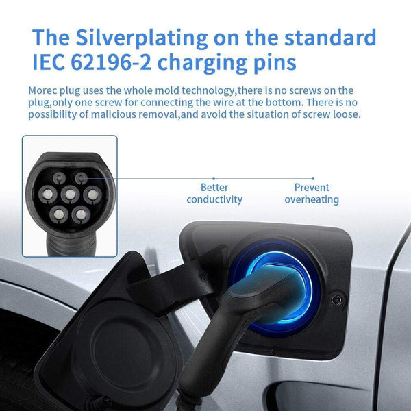 Planet Gates IEVISON 32A 1Phase EV Charger Wallmount Electric Vehicle Charging Station EVSE Wallbox with Type 2 Cable IEC 62196-2 White