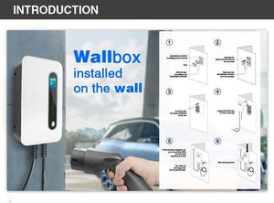 Planet Gates IEVISON 32A 1Phase EV Charger Wallmount Electric Vehicle Charging Station EVSE Wallbox with Type 2 Cable IEC 62196-2 White