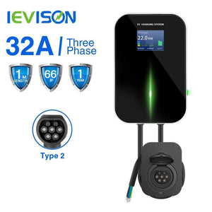 Planet Gates IEVISON 32A 3 Phase 22KW EV Charger Wallbox Electric Vehicle Charging Station Type 2 Socket IEC 62196-2 With Free Holder