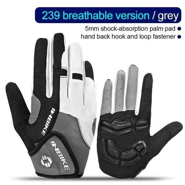 Planet Gates IF239 Grey / XL Full Finger Cycling Gloves MTB Bike Bicycle Equipment Riding Outdoor Sports Fitness Touch Screen GEL Padded Accessories