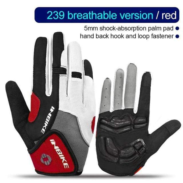 Planet Gates IF239 Red / XL Full Finger Cycling Gloves MTB Bike Bicycle Equipment Riding Outdoor Sports Fitness Touch Screen GEL Padded Accessories
