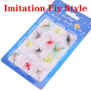 Planet Gates Imitation Fiy 12Pcs/Set Insects Flies Fly Fishing Lures Bait High Carbon Steel Hook Fish Tackle With Super Sharpened Crank Hook Perfect Decoy