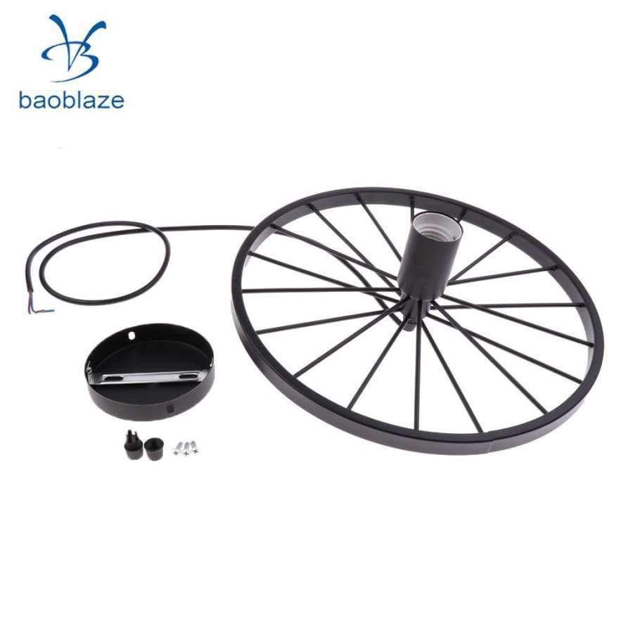 Planet Gates Industrial Vintage Iron Wheel Shade Ceiling Light Pendant Lamp Bulb Fixture Chandelier ( Bulb not included )
