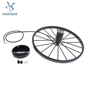 Planet Gates Industrial Vintage Iron Wheel Shade Ceiling Light Pendant Lamp Bulb Fixture Chandelier ( Bulb not included )