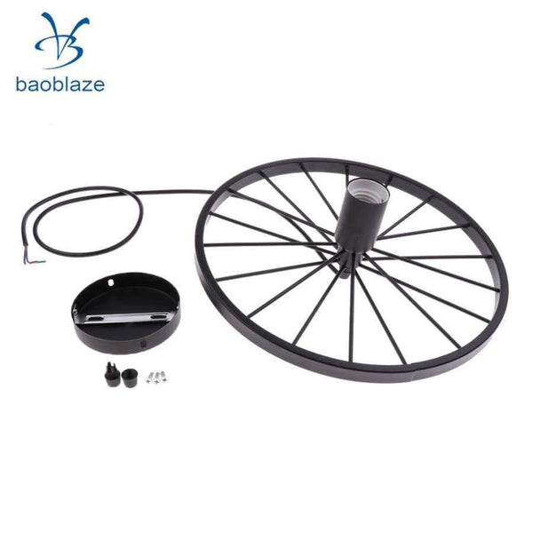 Planet Gates Industrial Vintage Iron Wheel Shade Ceiling Light Pendant Lamp Bulb Fixture Chandelier ( Bulb not included )