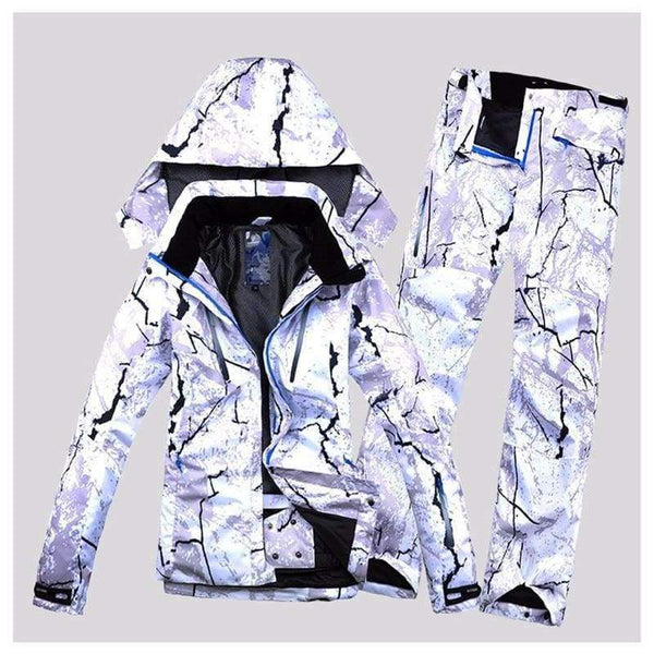 Planet Gates Ink / S Women Ski Suit Snowboard Ski Jacket+Pants Windproof Waterproof Thicken Thermal Outdoor Sport Wear Winter Impression