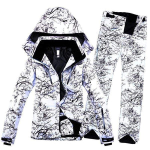 Planet Gates Ink / S Women Ski Suit Snowboard Ski Jacket+Pants Windproof Waterproof Thicken Thermal Outdoor Sport Wear Winter Impression