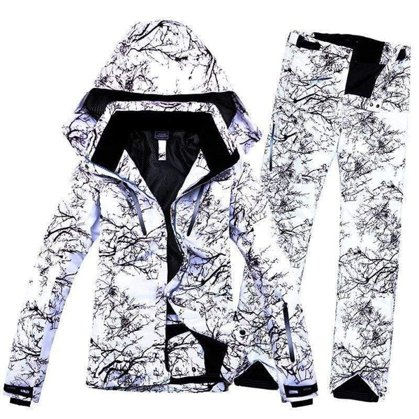 Planet Gates Ink / S Women Ski Suit Snowboard Ski Jacket+Pants Windproof Waterproof Thicken Thermal Outdoor Sport Wear Winter Impression