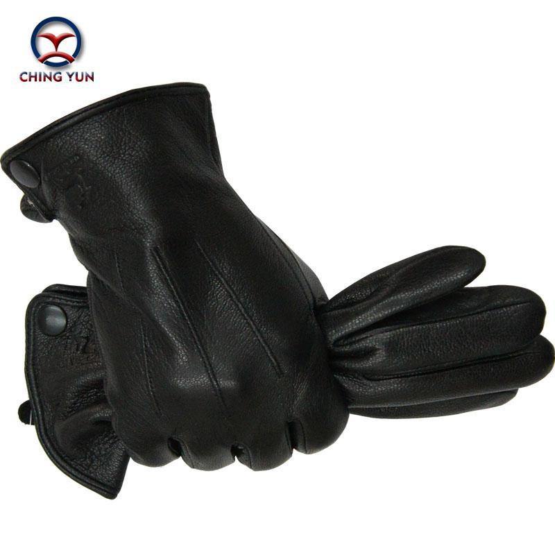 Planet Gates Inner suture / 10 Leather gloves male warm soft men's Arm sleeve black men mittens imitate rabbit fur 70% wool