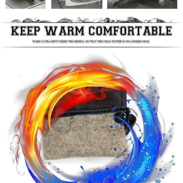 Planet Gates Inner suture / 10 Leather gloves male warm soft men's Arm sleeve black men mittens imitate rabbit fur 70% wool