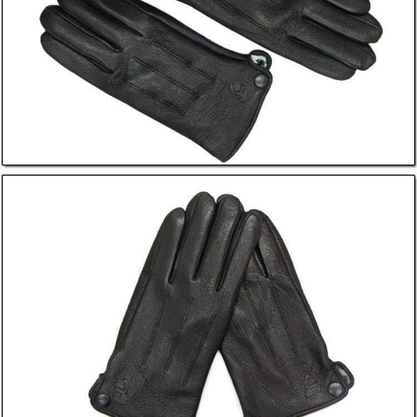Planet Gates Inner suture / 10 Leather gloves male warm soft men's Arm sleeve black men mittens imitate rabbit fur 70% wool