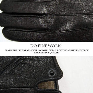 Planet Gates Inner suture / 10 Leather gloves male warm soft men's Arm sleeve black men mittens imitate rabbit fur 70% wool