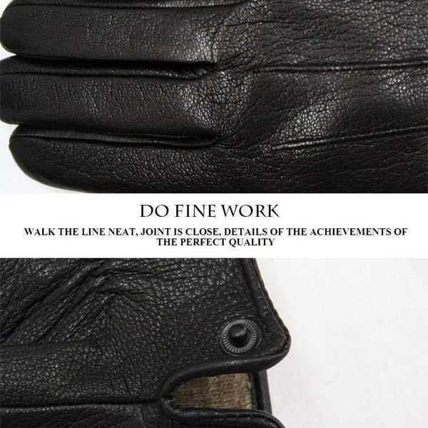 Planet Gates Inner suture / 10 Leather gloves male warm soft men's Arm sleeve black men mittens imitate rabbit fur 70% wool
